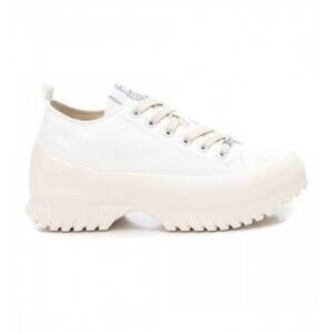 NEW XTI women's canvas platform sneakers in white